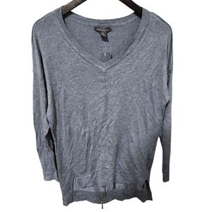 NWT Suzy Shier V Neck Gray Sweater Long Sleeve
